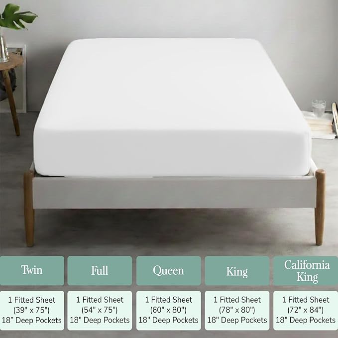 Feather & Stitch Fitted Bottom Sheet Only King Size 500 TC-1 Piece 100% Cotton - Image 6
