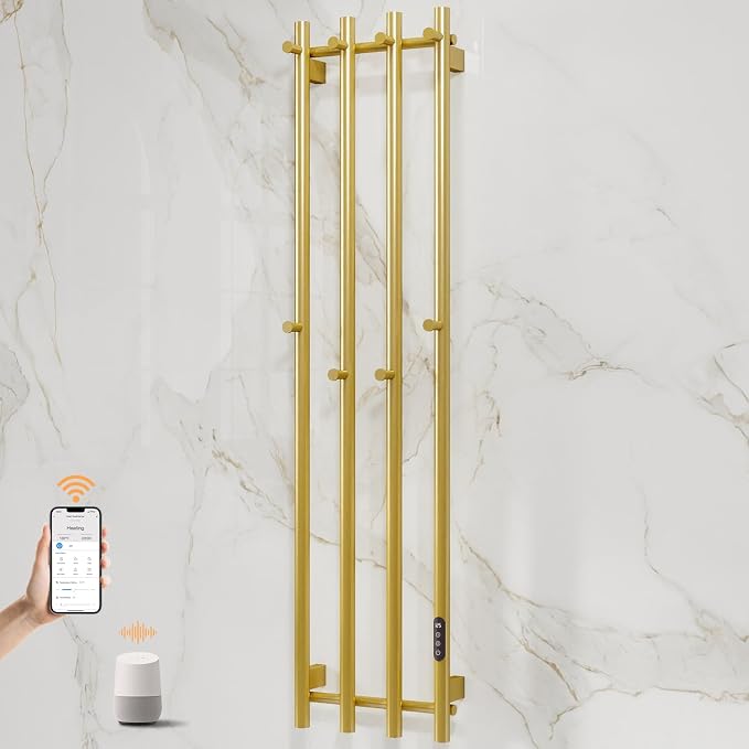 ENZE Smart Heated Towel Rack, Wall Mounted Electric Towel Warmer 300W by ENZESMART