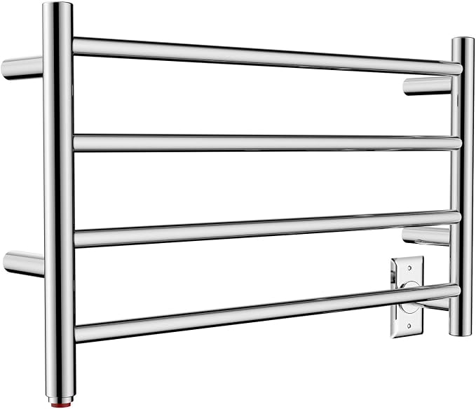 HEATGENE Towel Warmer 4 Bar Towel Dryer Wall-Mounted Plug-in Bath Towel Heater - Image 7