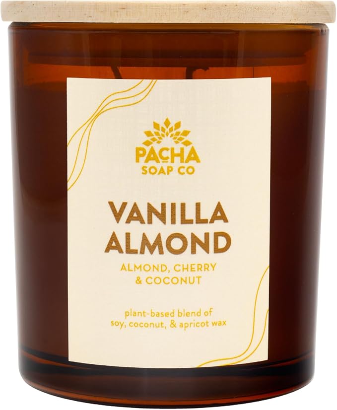 PACHA SOAP Co. Vanilla Almond Candle, 7 oz by PachaSoapCo