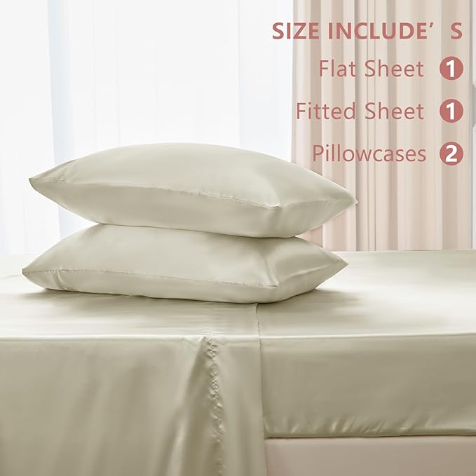 CozyLux Satin Sheets King Size Sheet Set - Image 6