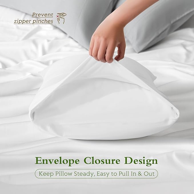 Cooling Pillowcases Queen Size Set of 2, Viscose Derived from Bamboo - Image 6