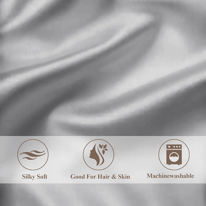 King Satin Pillowcase for Hair 2pc, Similar to Silk Pillow Cases, Easier Care - Image 5