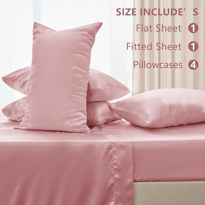 CozyLux Satin Sheets King Size Sheet Set - Image 2