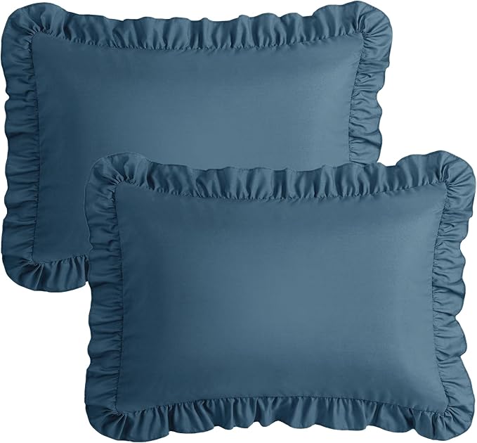 KKJIAF Ruffle Pillow Cases King Size Set of 2, Ruffled Pillow Covers - Image 7