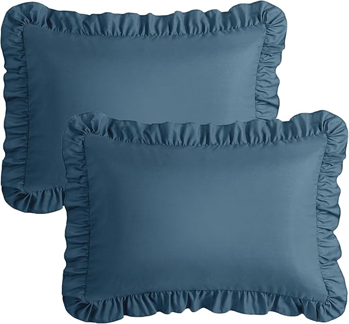 KKJIAF Ruffle Pillow Cases Queen Size Set of 2, Ruffled Pillow Covers - Image 7