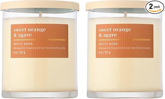 Bath & Body Works Single Wick Candle, Sweet Orange & Agave Candle, Long-Lasting by BathBodyWorks