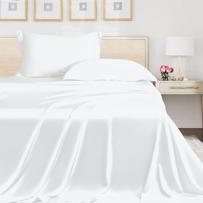 LINENWALAS Flat Sheet Only, Rayon Derived from Bamboo Top Sheet, Hotel Luxury by LINENWALAS