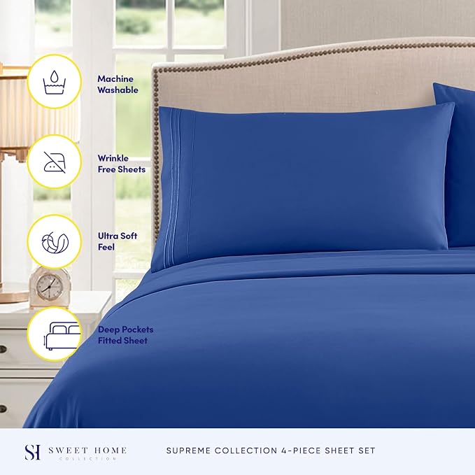 Twin XL Sheets - Breathable Luxury Sheets - 1800 Supreme Collection Extra Soft - Image 2