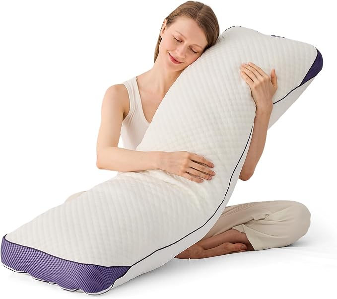 HOMELAB Adjustable Shredded Memory Foam Body Pillow, Cooling Long Pillow - Image 9