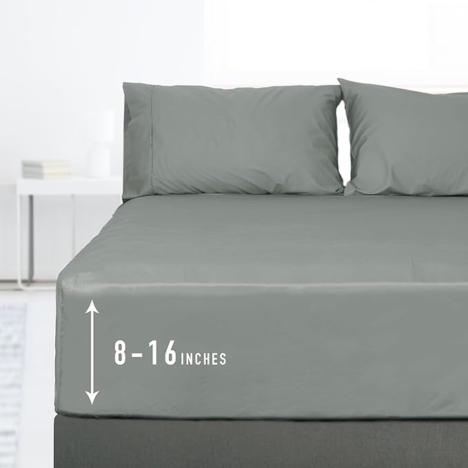 Sunflower Twin Fitted Sheet, 1-Piece Deep Pocket Fitted Bottom Sheet 15" by SunflowerHometexUS