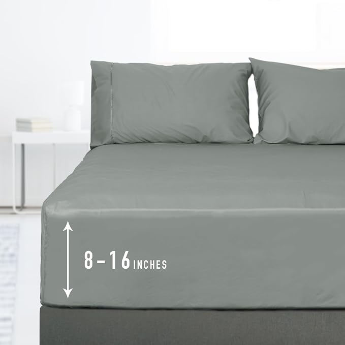 Sunflower Full Fitted Sheet, 1-Piece Deep Pocket Fitted Bottom Sheet 16" by SunflowerHometexUS