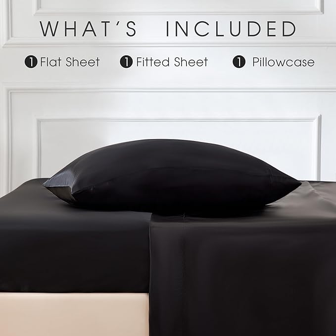 FreshCulture Satin Sheets Twin Size Bed Set - Image 3