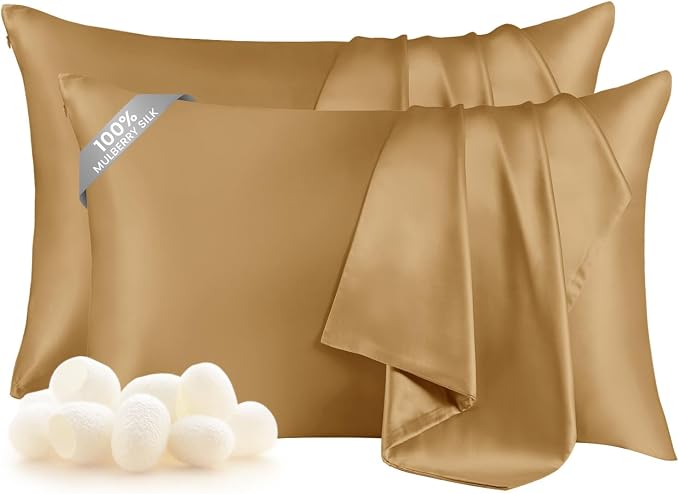 THXSILK Set of 2 100% Mulberry Silk Pillowcase by THXSILK