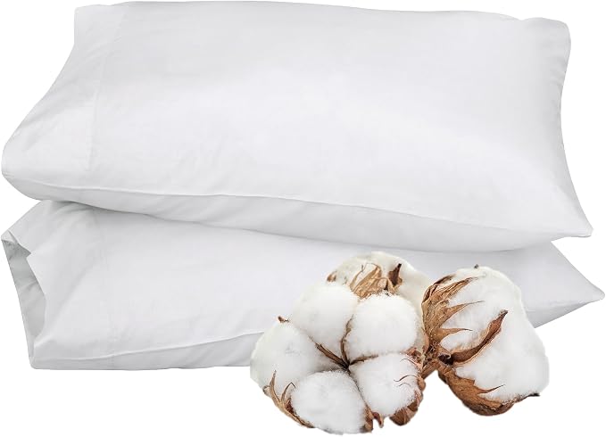 Royale Linens White Cotton Pillow Cases Standard Size Set of 12 - Image 8