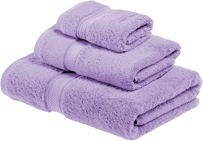 SUPERIOR Egyptian Cotton Pile 3 Piece Towel Set, Includes 1 Bath, 1 Hand by SUPERIOR