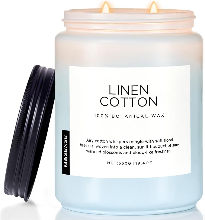 M&SENSE Fresh & Linen Cotton Scented Candles by MSENSE