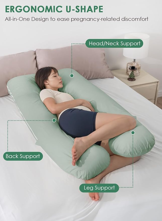 QUEEN ROSE Pregnancy Pillows, Soft Cotton U Shaped Body Pillow - Image 3