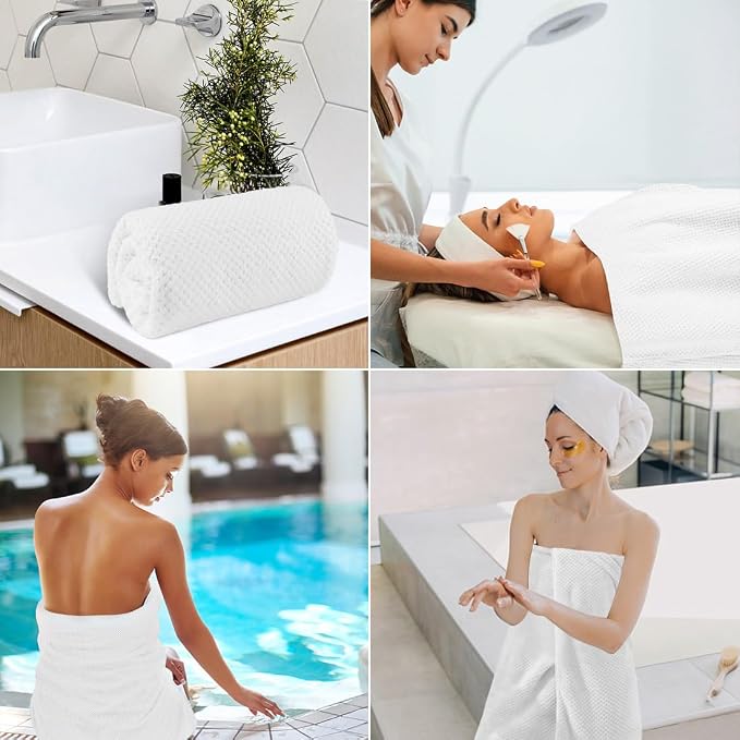 HOMEXCEL Bath Towel Set Pack of 4, 30 x 60 Inches Large Microfiber Bath Towels - Image 7
