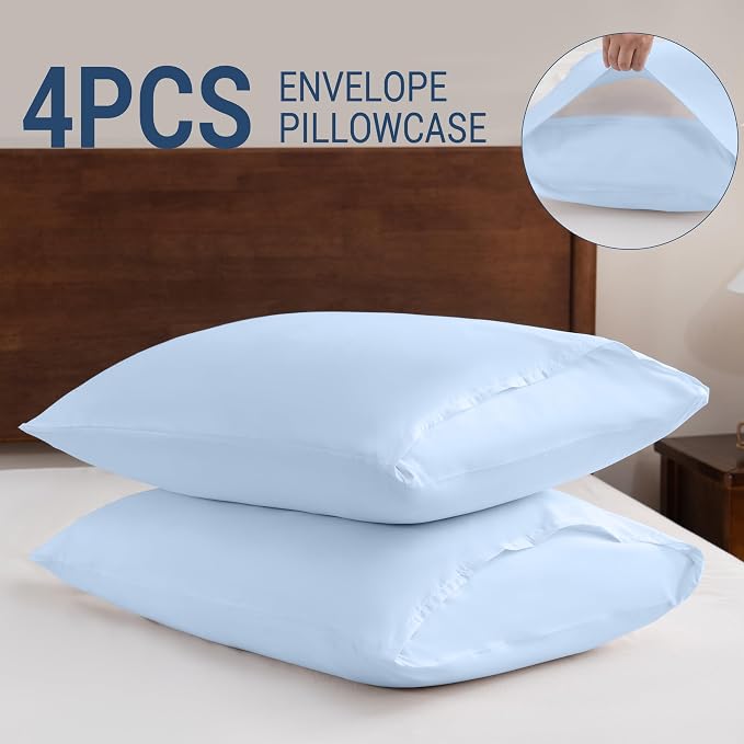 Pillowcases King 4 Pack, 20x36 Pillow Cases - Image 5