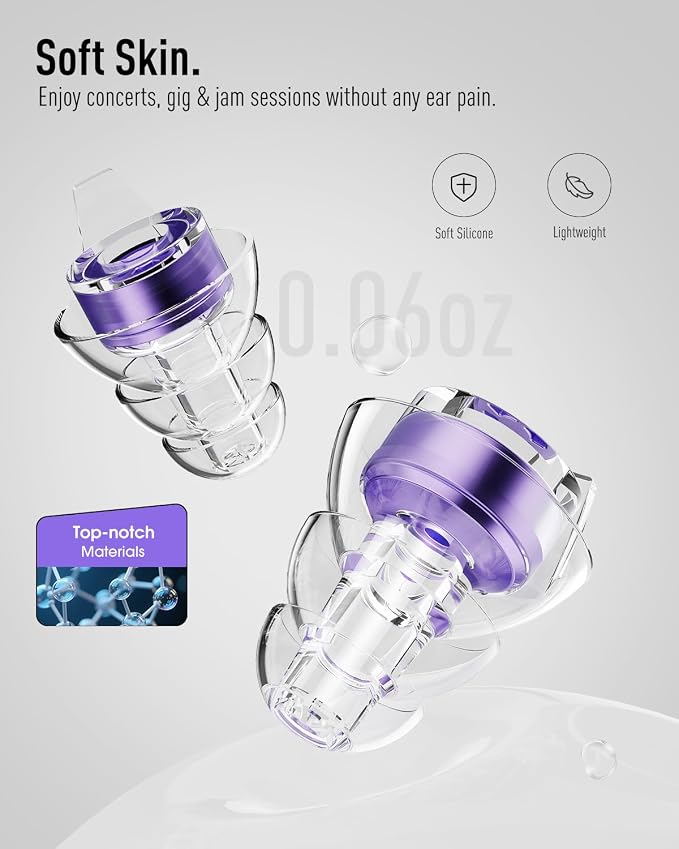 Hearprotek Concert Ear Plugs, 2Pairs Reusable high Fidelity Musician Ear Plugs - Image 4