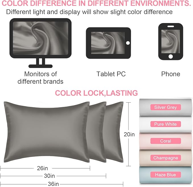 Silk Pillow Cases 2 Pack Standard Size - Image 7