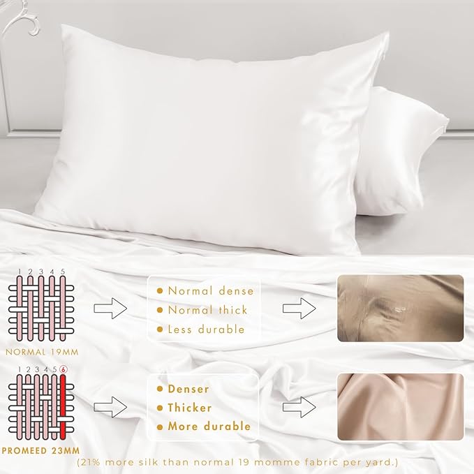 PROMEED White Silk Pillowcase 2 Pack - Image 5