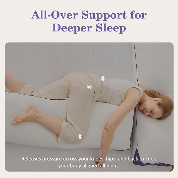 HOMELAB Adjustable Shredded Memory Foam Body Pillow, Cooling Long Pillow - Image 2