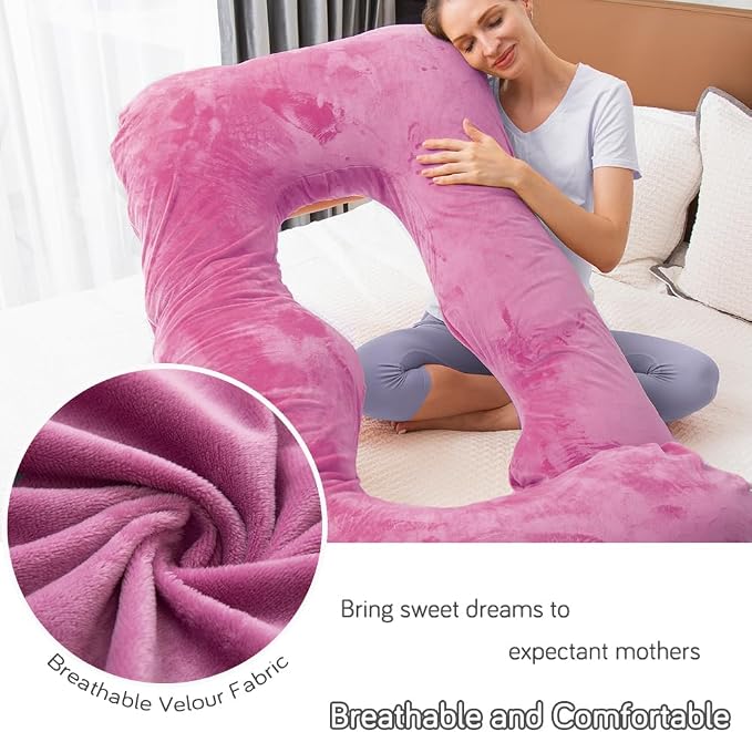 60 Inch Pregnancy Pillow for Sleeping, Extra Large U Shaped Body Pillow - Image 4