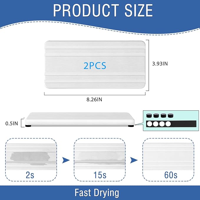 2PCS Water Absorbing Stone Tray, Quick Drying Stone Sink Tray, Water Absorbent - Image 6