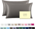 Silk Pillow Cases 2 Pack Soft Breathable and Sliky King Size Pillow Cases Set by Suatien