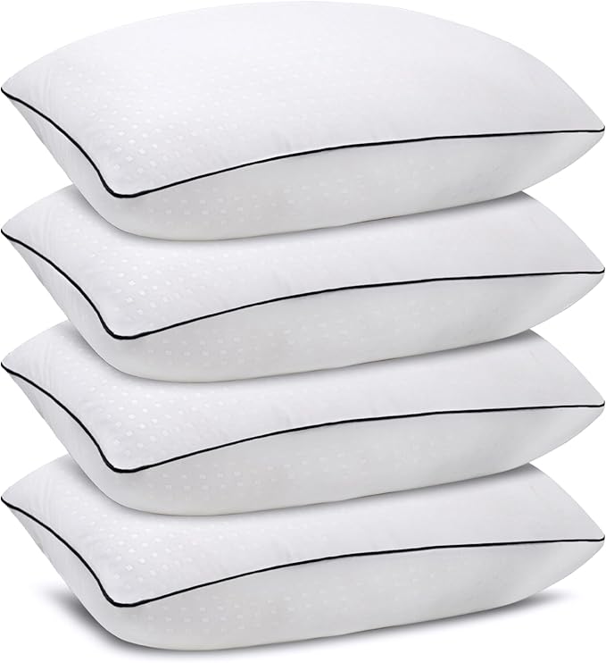 Queen Size Bed Pillows for Sleeping 4 Pack, Luxury Hotel Pillows, Comfortable by Higoom