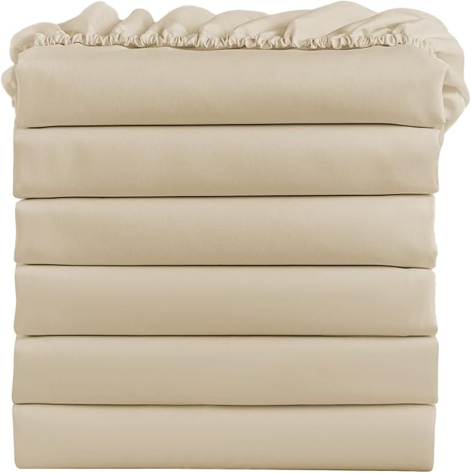 FreshCulture Full Fitted Sheets, Bulk Pack of 6, Deep Pocket, Soft Microfiber by FreshCulture