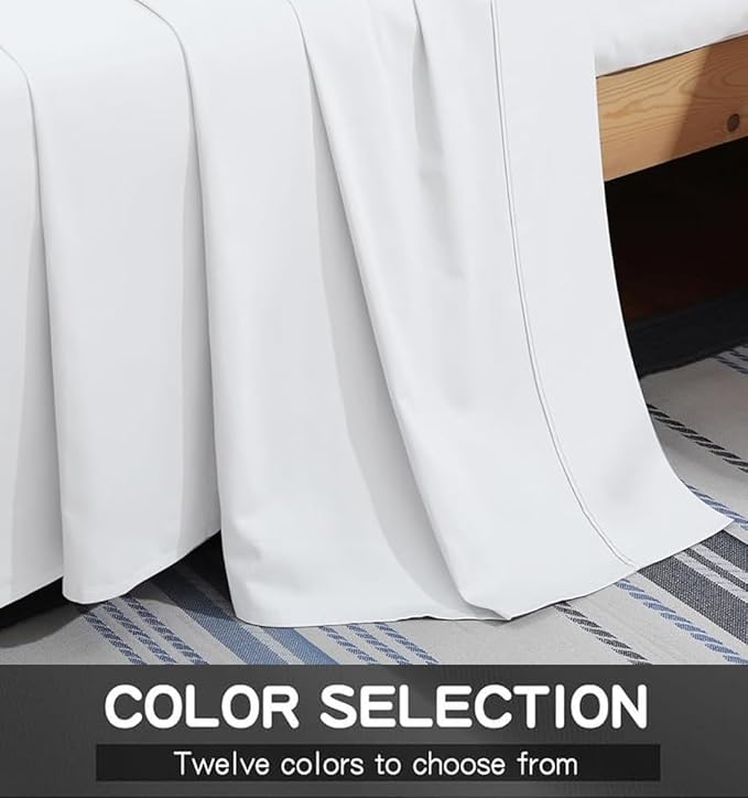 Mattress-Homes California King 100% Egyptian Cotton Top Sheet 1Pcs, Cool & - Image 3