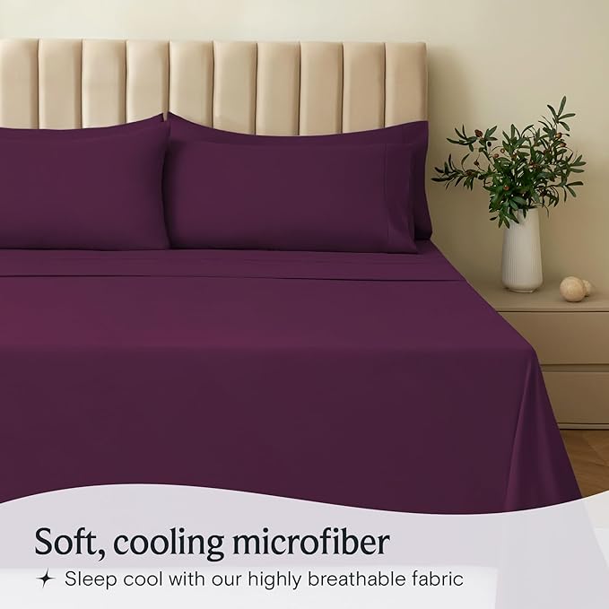 LuxClub 4 PC Full Sheet Set, Breathable Luxury Bed Sheets, Deep Pockets 18" - Image 3