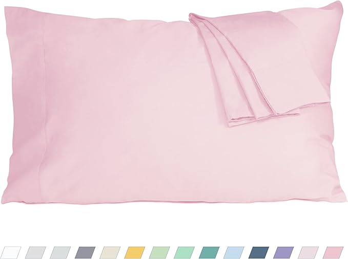 Pillow Cases, King Size Cotton Percale Weave Pillowcases, Pre-Shrunk Breathable by HOMTEC