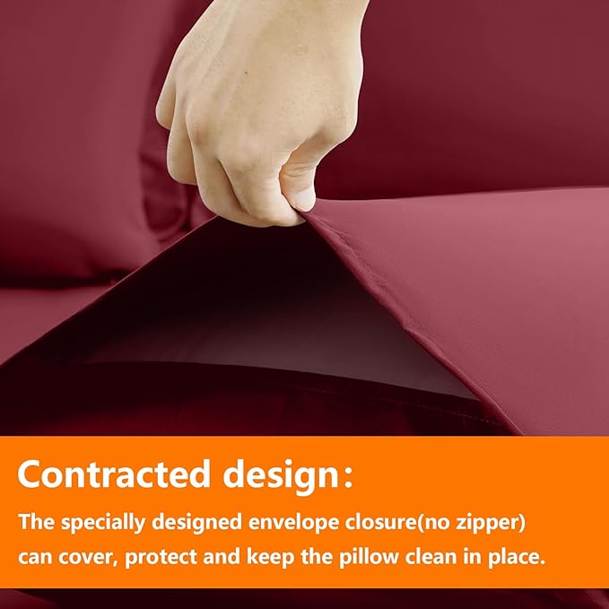 TAIMIT Burgandy Full Size Comforter Set - Image 4