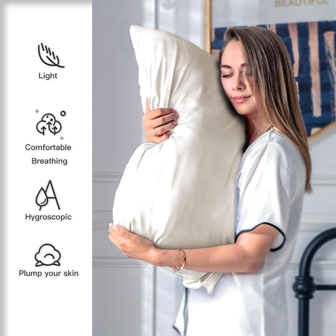 Mulberry Silk Pillowcase for Hair and Skin Standard Size 20"X 26" Pillow Case - Image 3