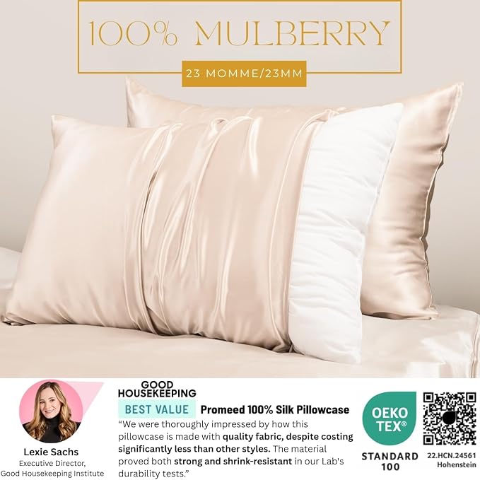 PROMEED 100% Mulberry Silk Pillowcase King - Image 2