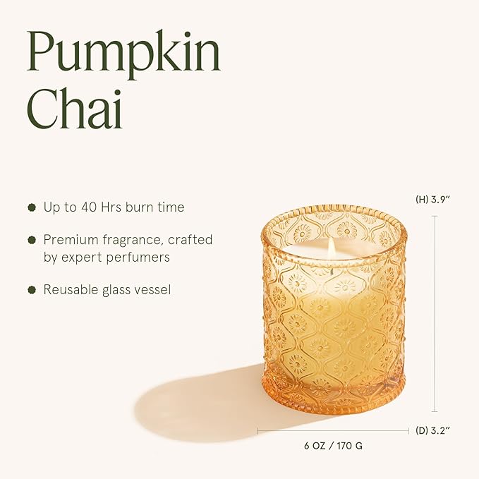 LA JOLIE MUSE Pumpkin Chai Candle – Pumpkin, Spicy Chai & Vanilla Scent | 6 oz - Image 5