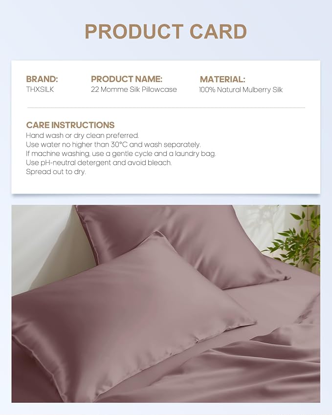 THXSILK Set of 2 Mulberry Silk Pillowcases - Image 8