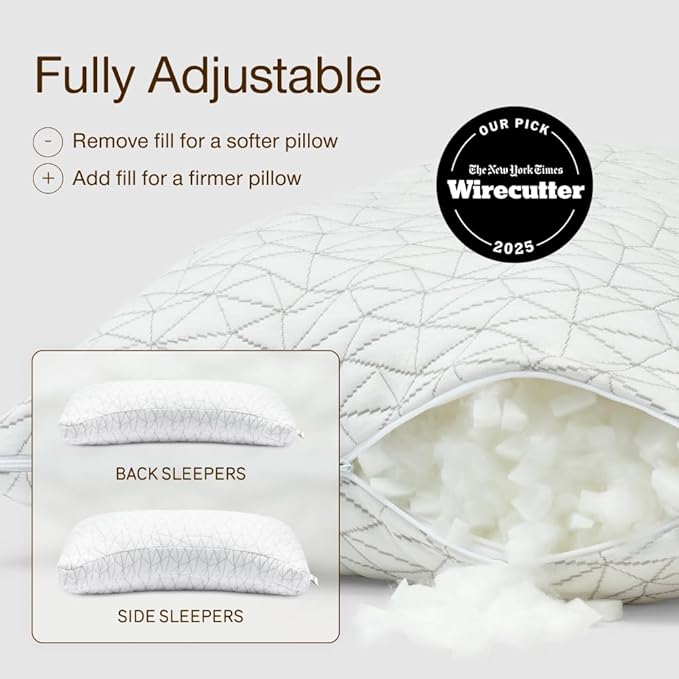 Coop Home Goods Original Crescent Adjustable Pillow, King Bed Pillows - Image 2