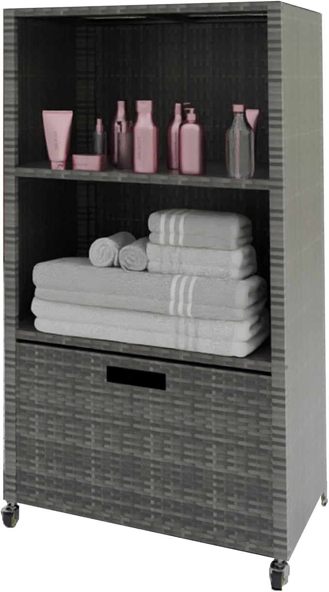 HOOYEAH Pool Towel Rack Outdoor, Waterproof PE Plastic Rattan Wicker Pool by HOOYEAH