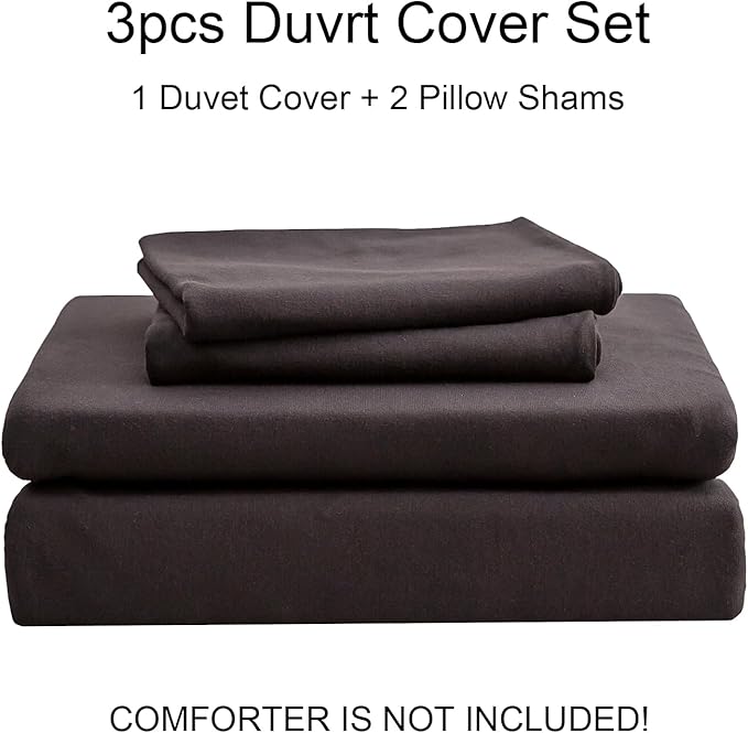 PURE ERA Jersey Knit Duvet Cover Set 100% T-Shirt Cotton Super Soft Comfy 3pc - Image 7