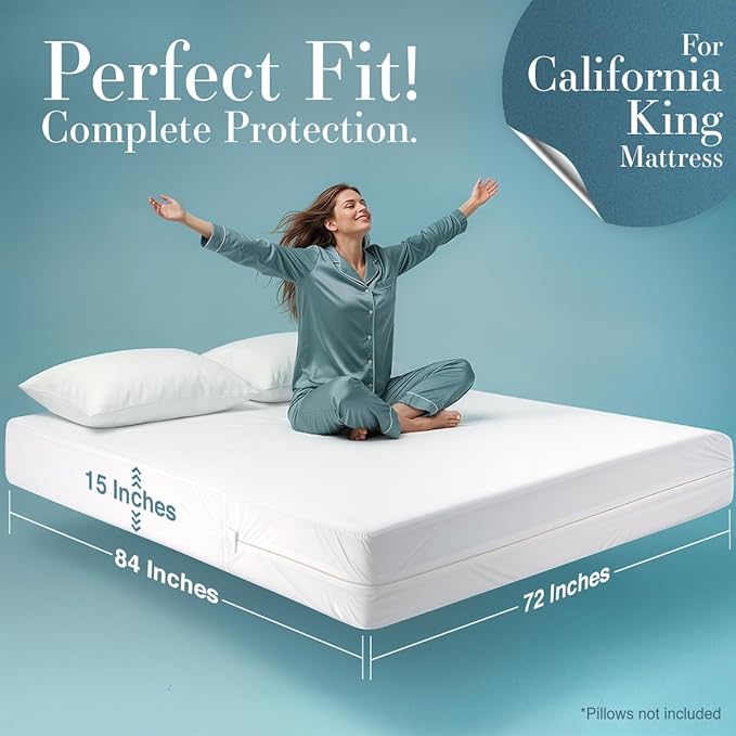 Utopia Bedding Mattress Protector Zippered California King Size, 100% - Image 6