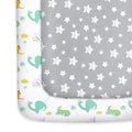 Pack and Play Sheets, 2 Pack Mini Crib Sheets, Stretchy Playard Fitted Sheet by Moonsea