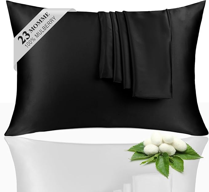 100% Silk Pillowcase 2 Pack for Hair and Skin, Both Sides 23 Momme Grade 6A+ by Unknown