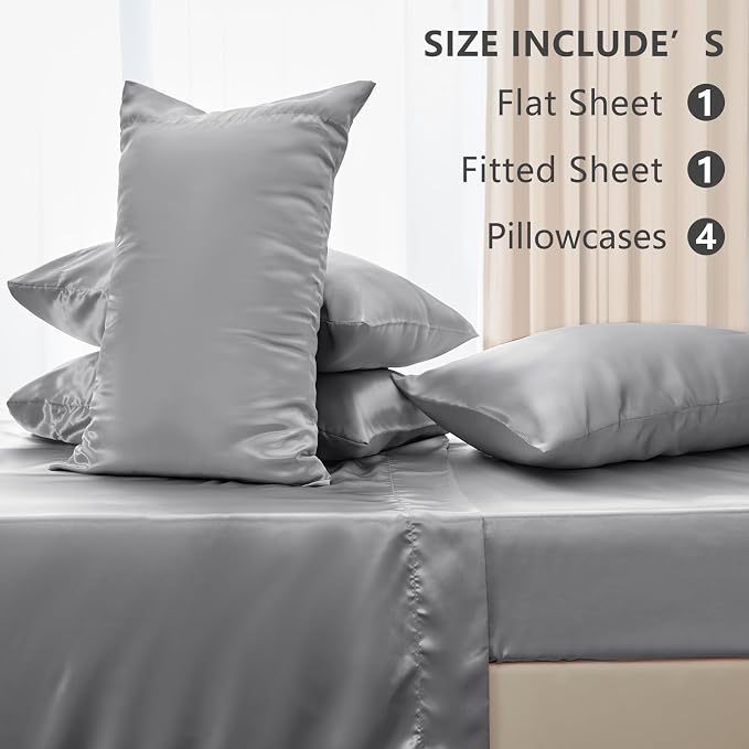 CozyLux Satin Sheets Full Size Sheets - Image 6