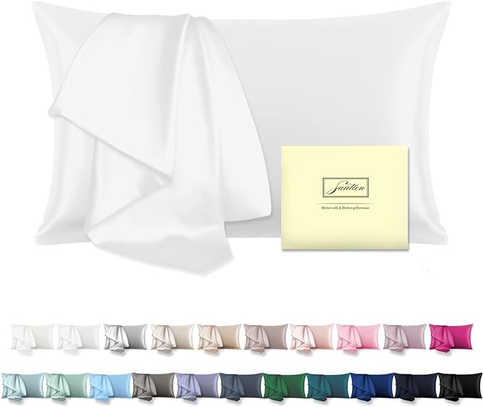 Mulberry Silk Pillowcase for Hair and Skin Standard Size 20"X 26" Pillow Case by Suatien