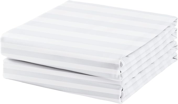 2-Pack Cotton Twin Flat Sheet Only, 600 Thread Count 100% Egyptian Cotton Top by ZaizaiHome